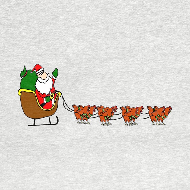 Santa with Chicken Reindeer by imphavok